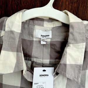 Ladies 1x Sonoma Grey & White checker comfy ladies button down
